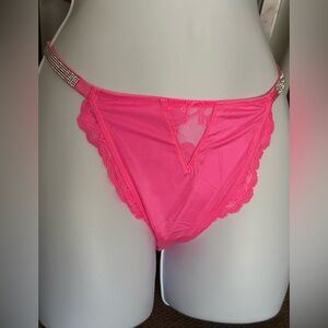 Victoria's Secret Hot Pink Rhinestone-Trim Bikini Panty